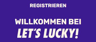 Registrierung bei let's lucky